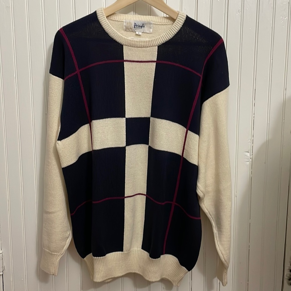 Pringle of Scotland Mens Grandpa Golf Cotton Sweater Sz L